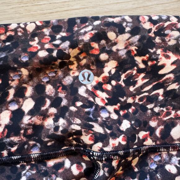 Lululemon Wunder Size 4 Train High Rise Crop Leggings Peach Patterned - Picture 3 of 4